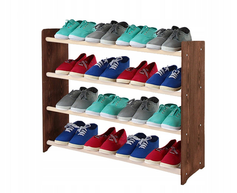 Schuhregal RBS490, dunkelbraun/weiß 