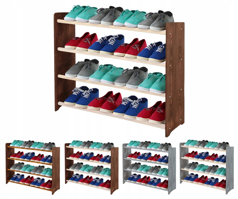 Schuhregal RBS490, dunkelbraun/weiß 