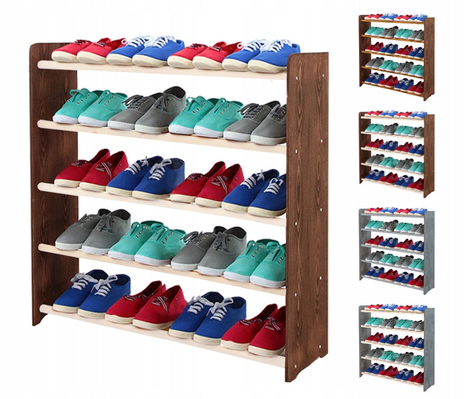 Schuhregal RBS590, dunkelbraun/weiß 