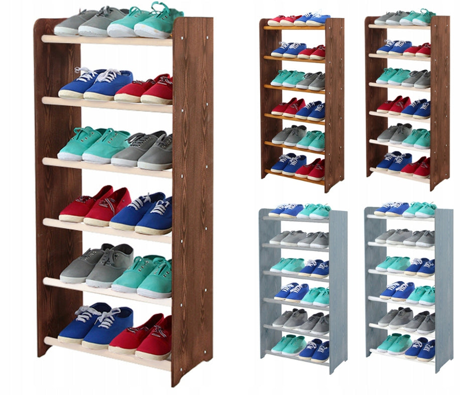 Schuhregal RBS645, dunkelbraun/weiß 