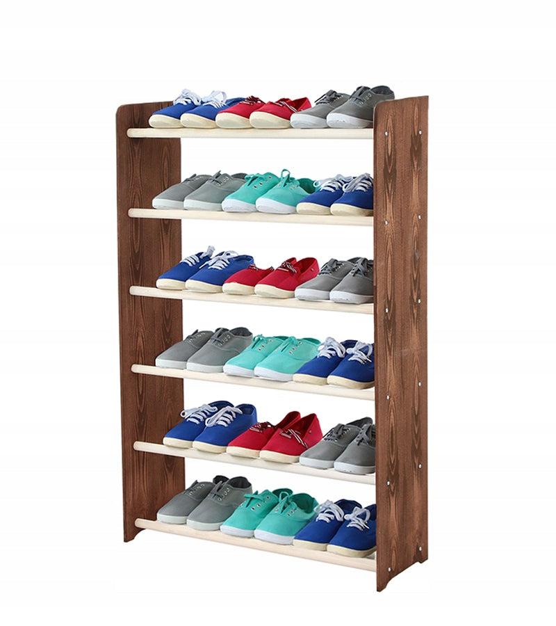 Schuhregal RBS665, dunkelbraun/weiß 
