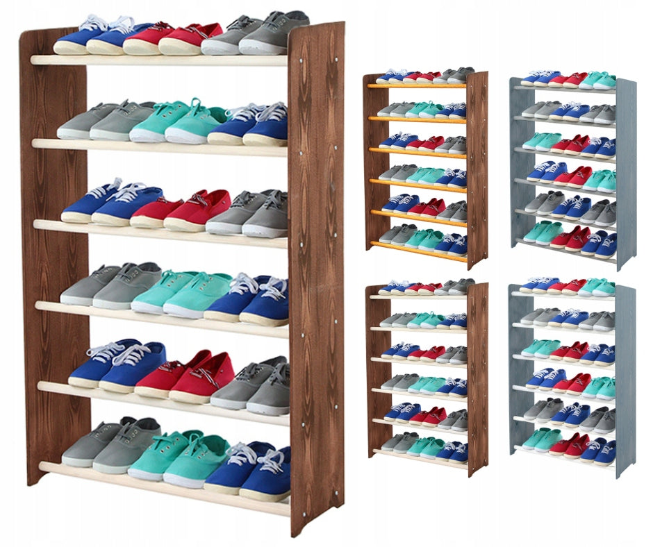 Schuhregal RBS665, dunkelbraun/weiß 