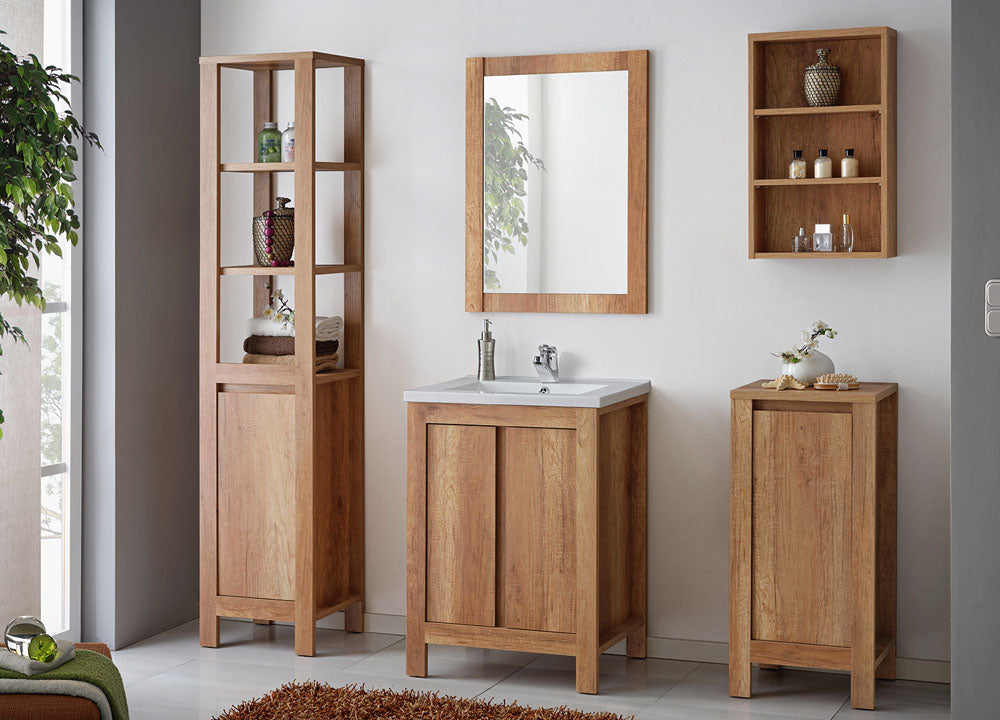 Hängendes Badezimmerregal Classic, braun 