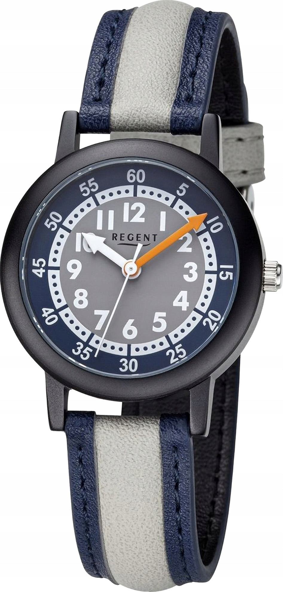 Regent Childrens watch wristwatch analog PUR strap dark blue. Gray URF1474