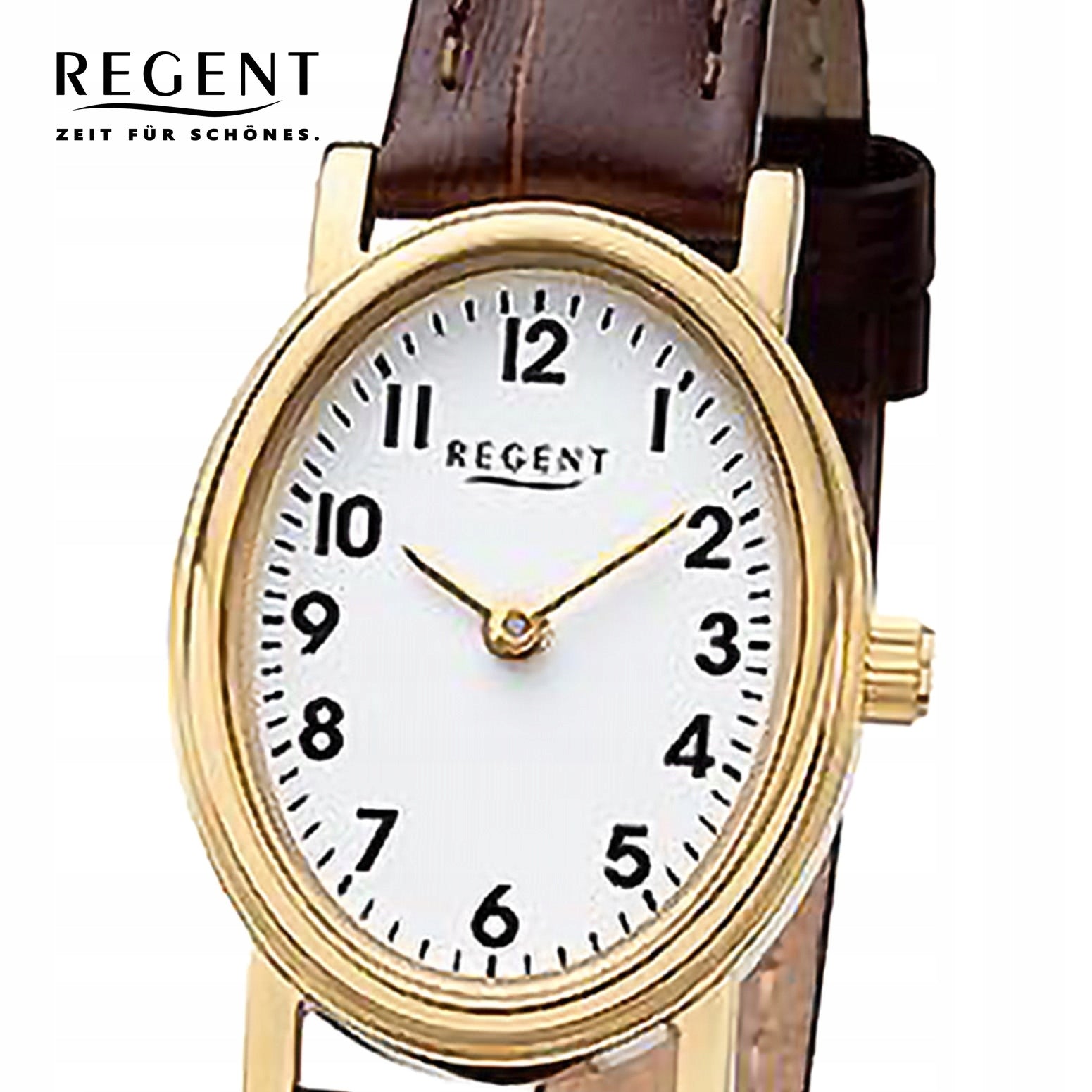 Regent Ladies Wristwatch Analogue Leather Strap Brown URF1306 Brand Regent