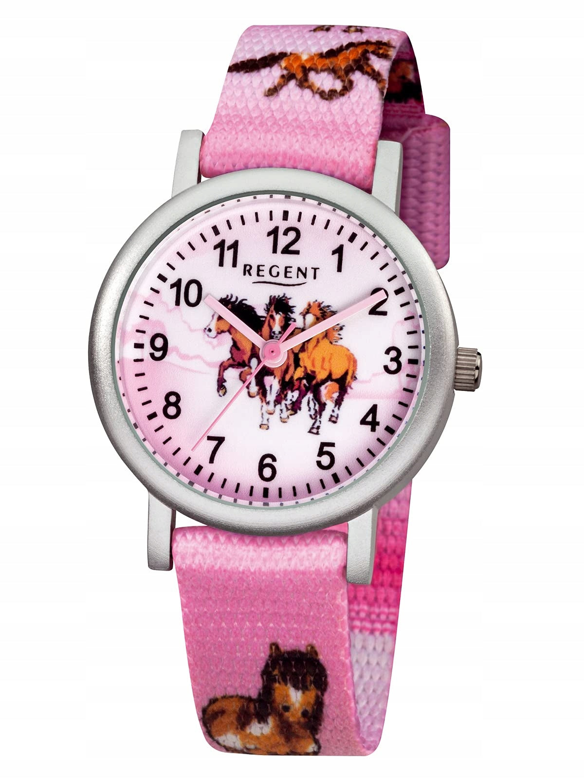 Regent textile childrens watch quartz watch bracelet pink URF729