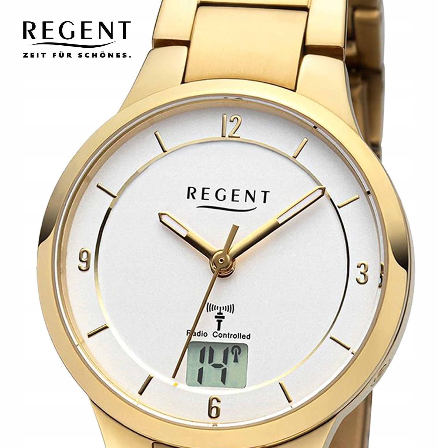 Regent womens radio controlled watch analogue-digital metal URFR289 Brand Regent
