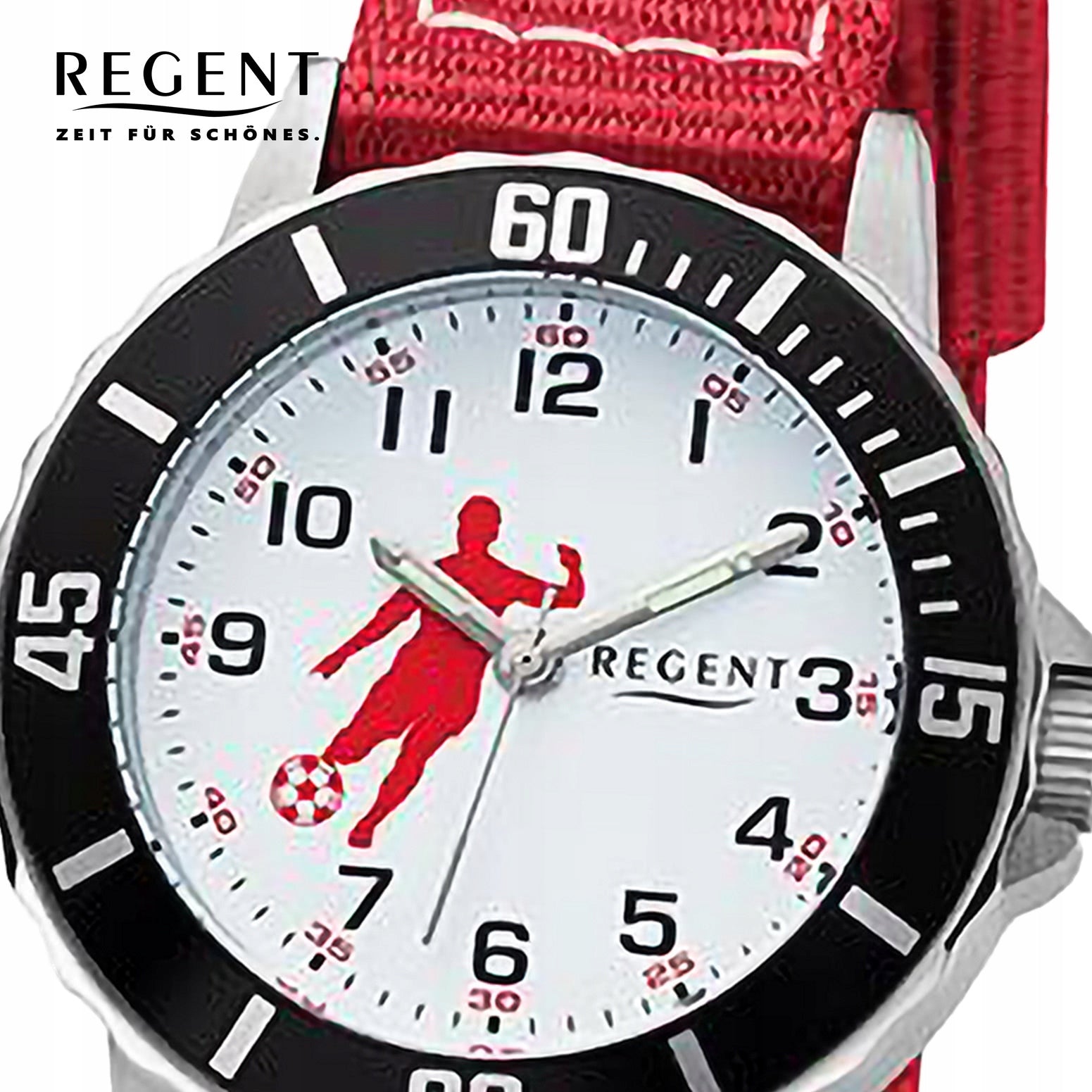 Regent youth wristwatch analog textile strap red white URF1376 Brand Regent