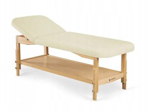 Rehabilitation Massage Couch Wooden Nova 70 Cm With Shelf Adjustable Ecru
