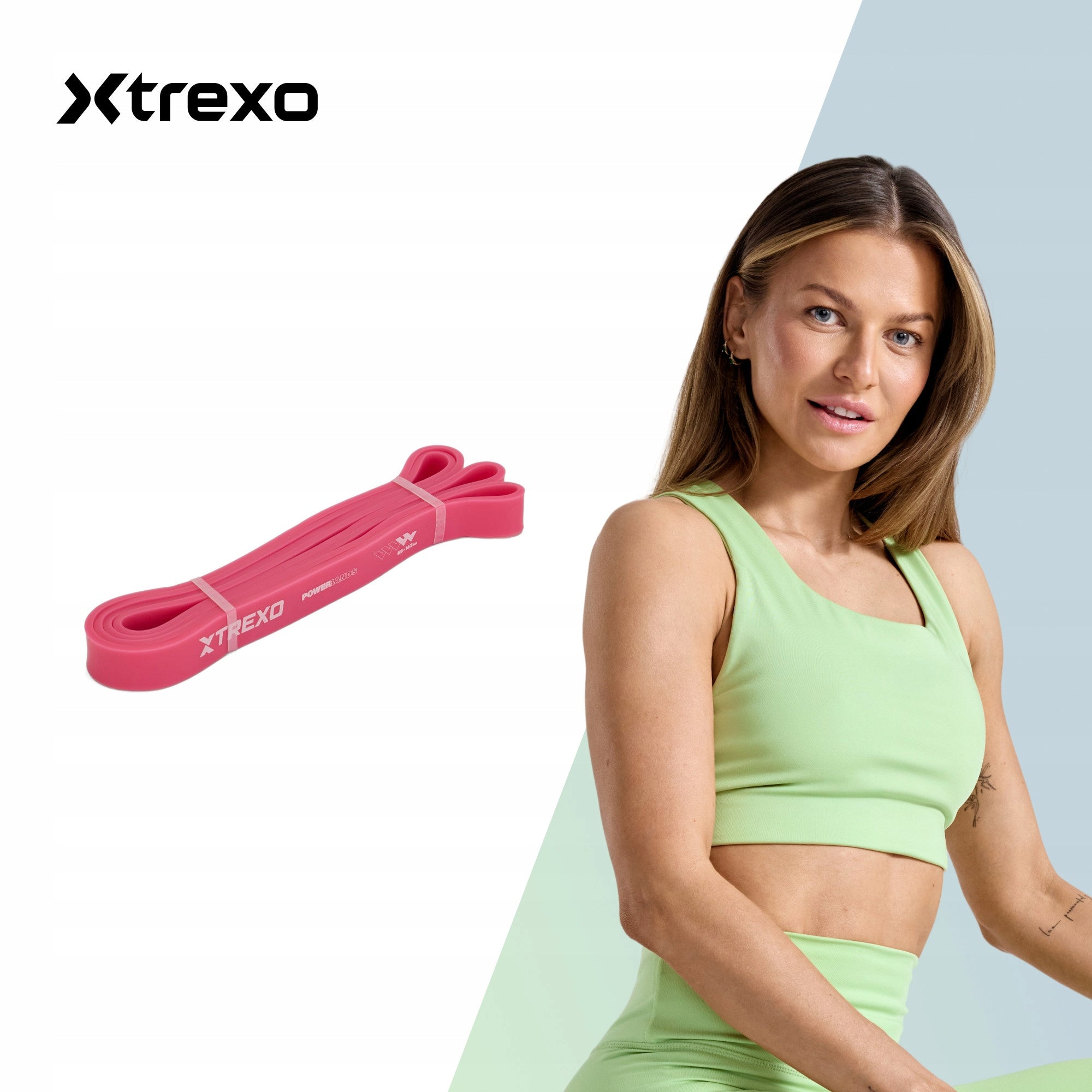 Rehabilitation tape XTREXO 2-4 kg pink 2000 x 15 x 0.4 mm HIGH QUALITY Manufacturer code TXO-B4Z069-PK