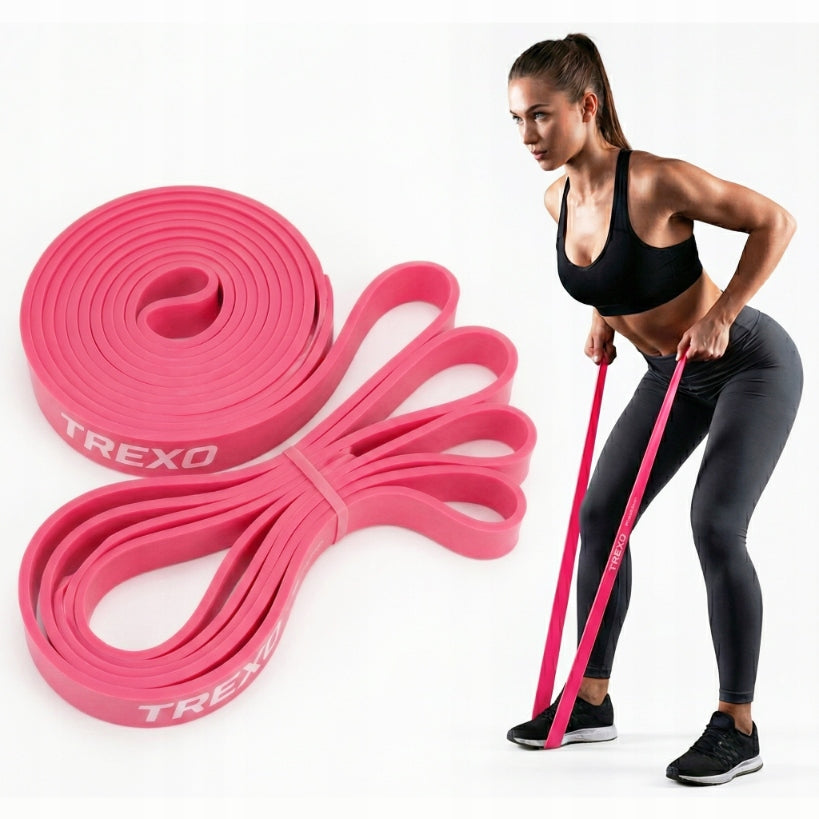 Rehabilitation tape XTREXO 2-4 kg pink 2000 x 15 x 0.4 mm HIGH QUALITY