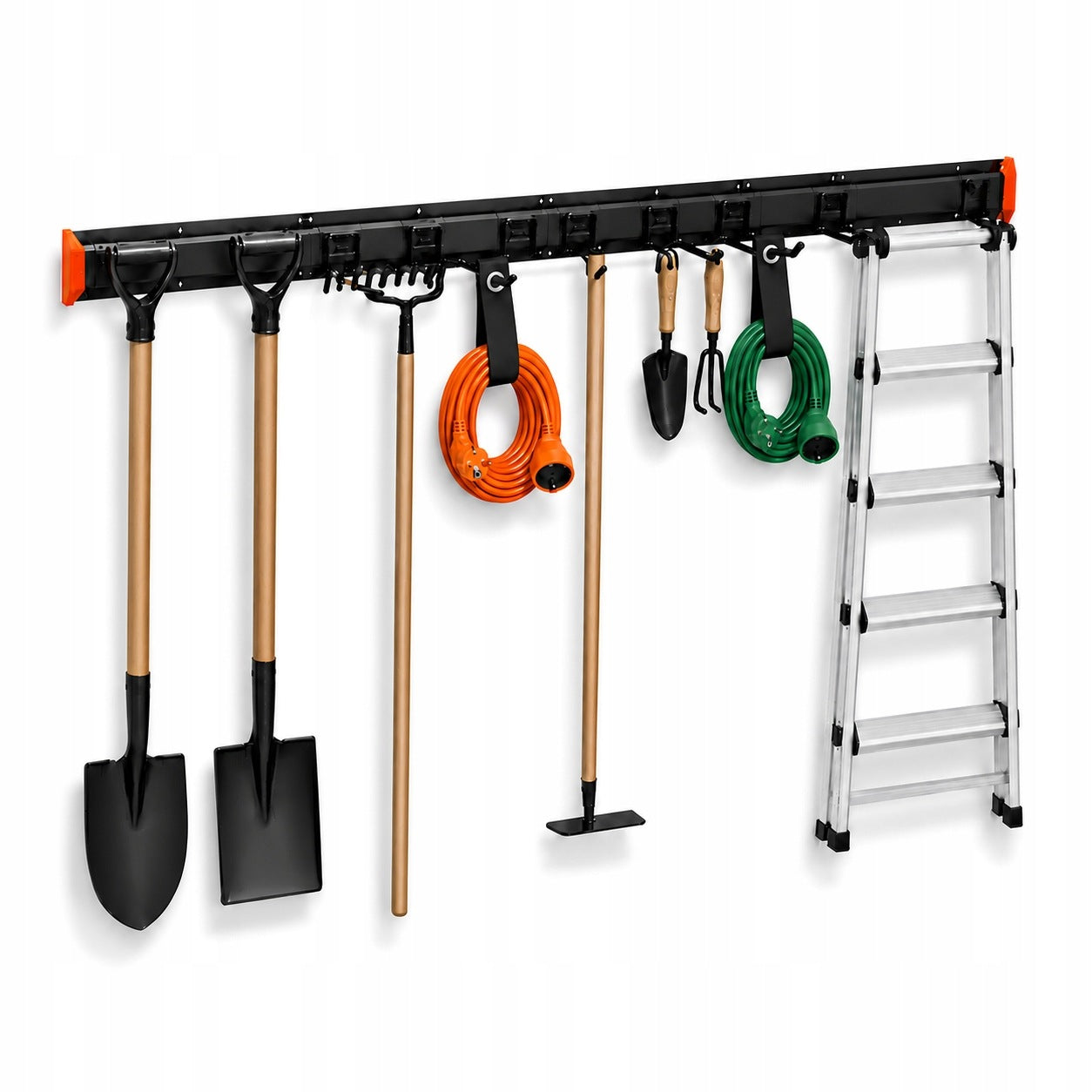 Reinforced Adjustable Wall Mount Garden Tool Rail Up to 284 Kg