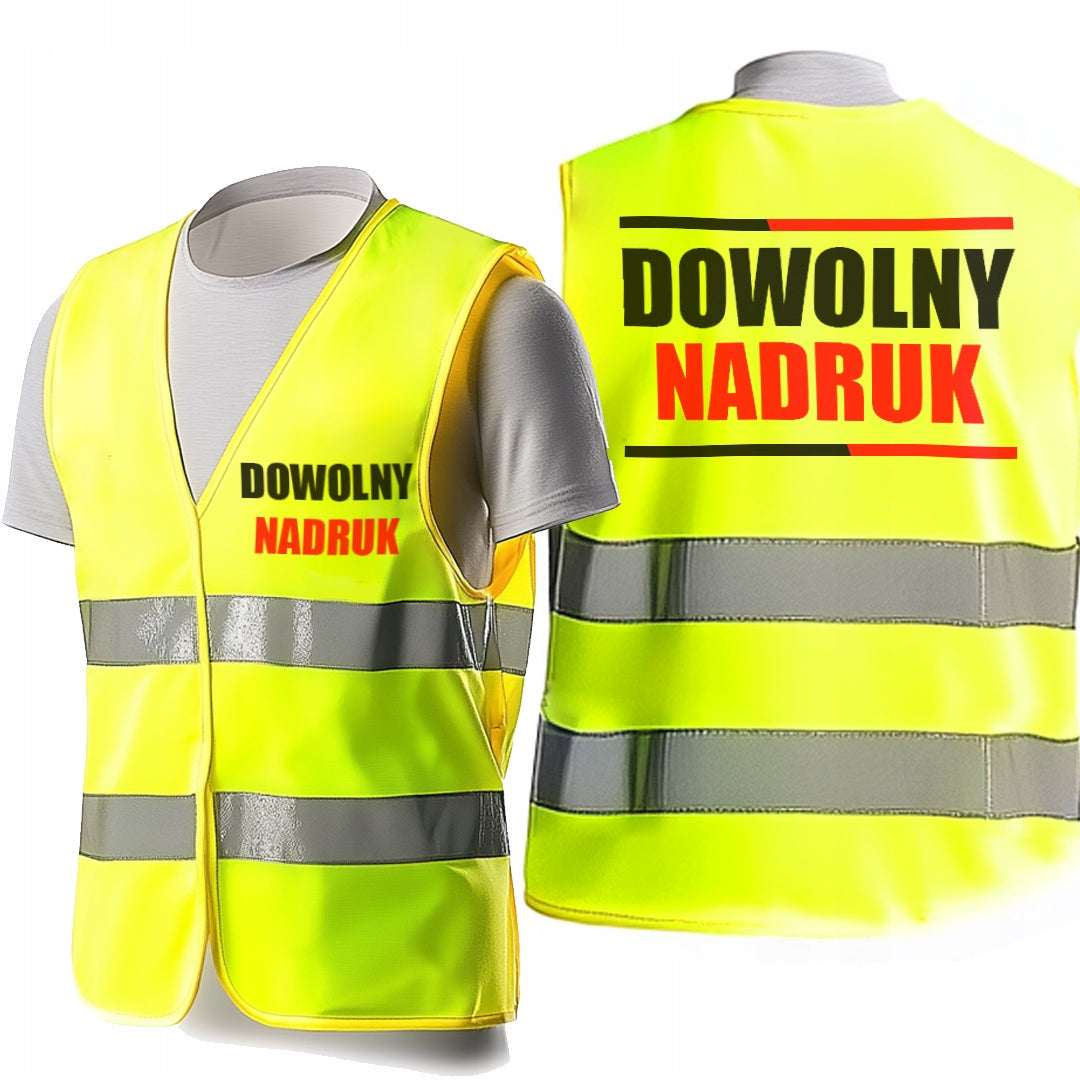 Reinforced Personalized Reflective Vest with Print Health and Safety Logo