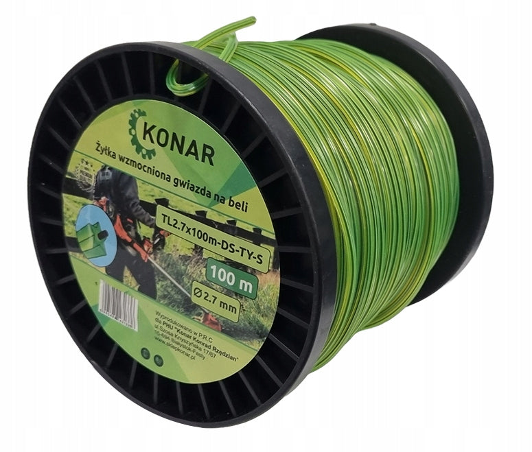 Reinforced line star 2,7mm x 100m cutting for trimmers reinforced Brand Konar