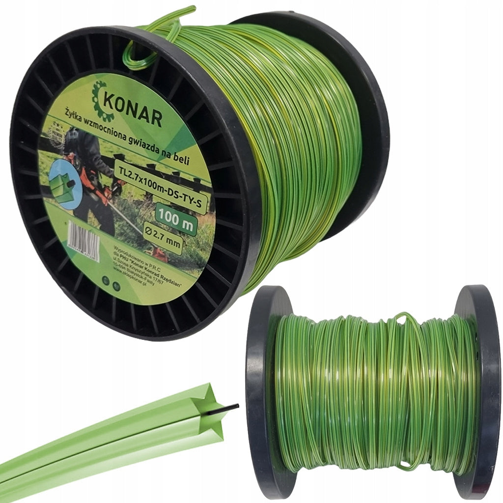 Reinforced line star 2,7mm x 100m cutting for trimmers reinforced Manufacturer code TL2.7x100m-DS-TY-S