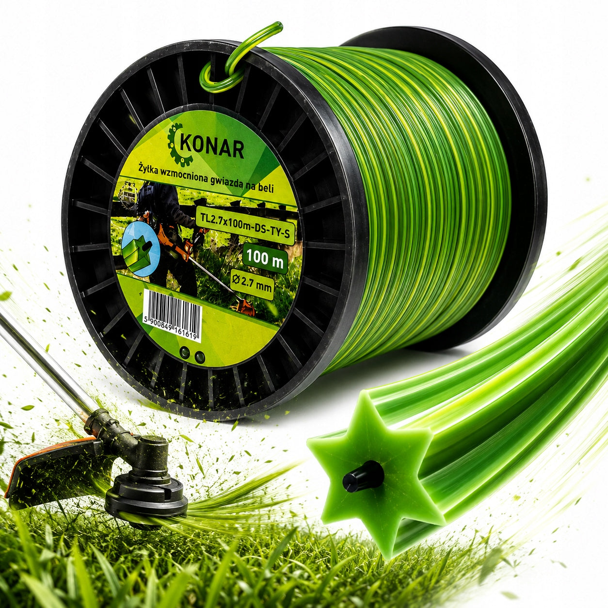 Reinforced line star 2,7mm x 100m cutting for trimmers reinforced