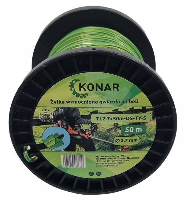 Reinforced line star 2,7mm x 50m cutting for trimmers reinforced Brand Konar