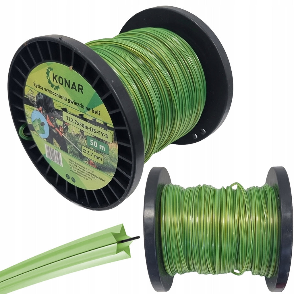Reinforced line star 2,7mm x 50m cutting for trimmers reinforced
