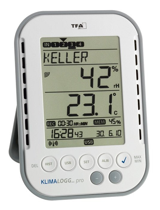 Professionelles Thermo-Hygrometer mit Datenspeicherfunktion KLIMALOGG PRO 30.3039.K 