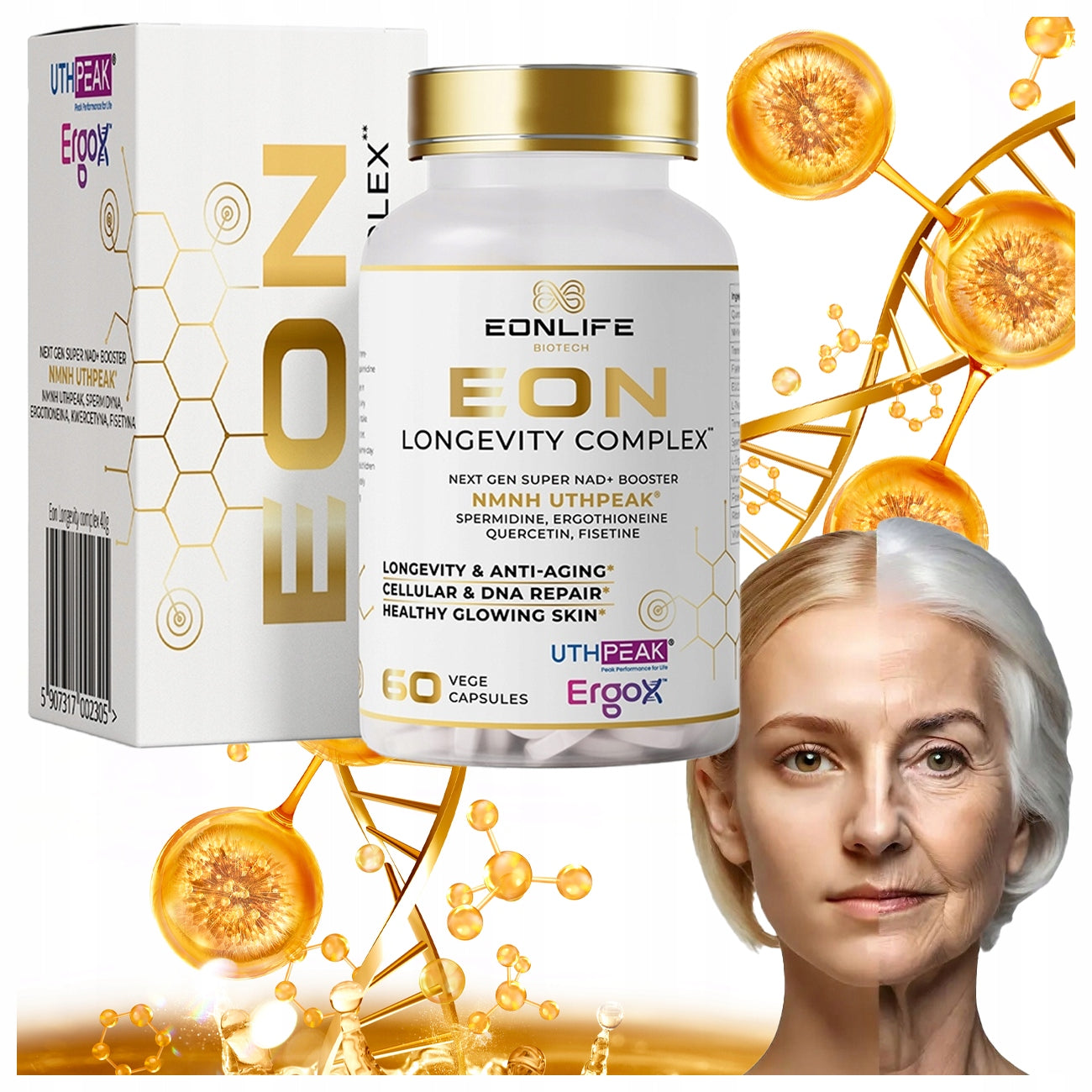 Rejuvenation supplement EON Longevity Complex NMN-H/NAD+ 13 syntax 60caps Packaging status original