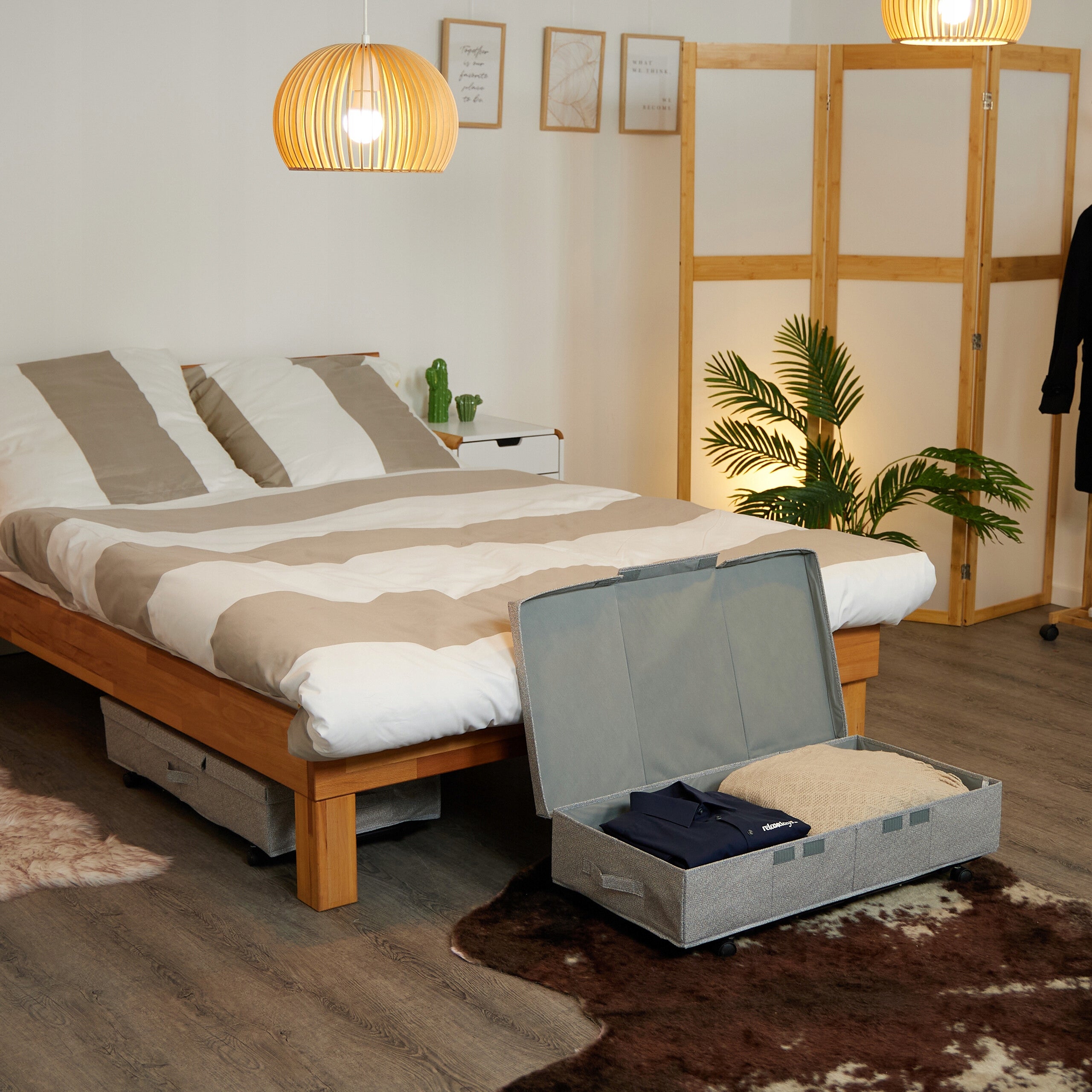 Relaxdays box on wheels for bed organizer Chest of drawers for bed 50l 2 pcs Packaging status original