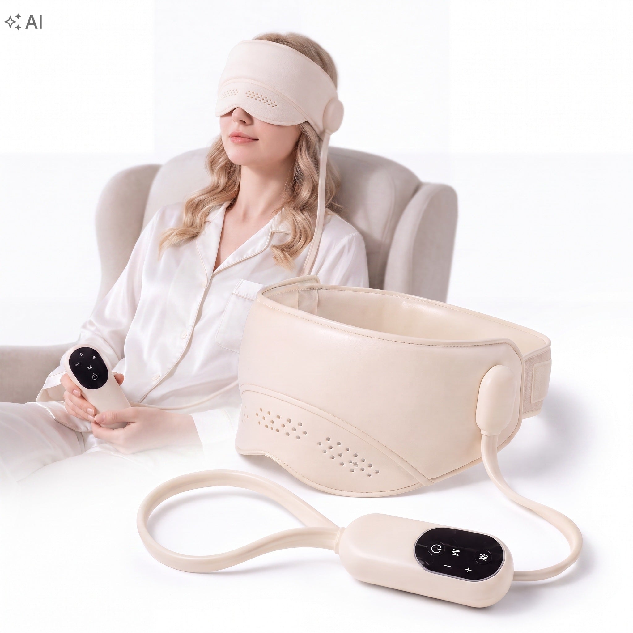 Relaxing head massager - wireless with heating, migraine pain