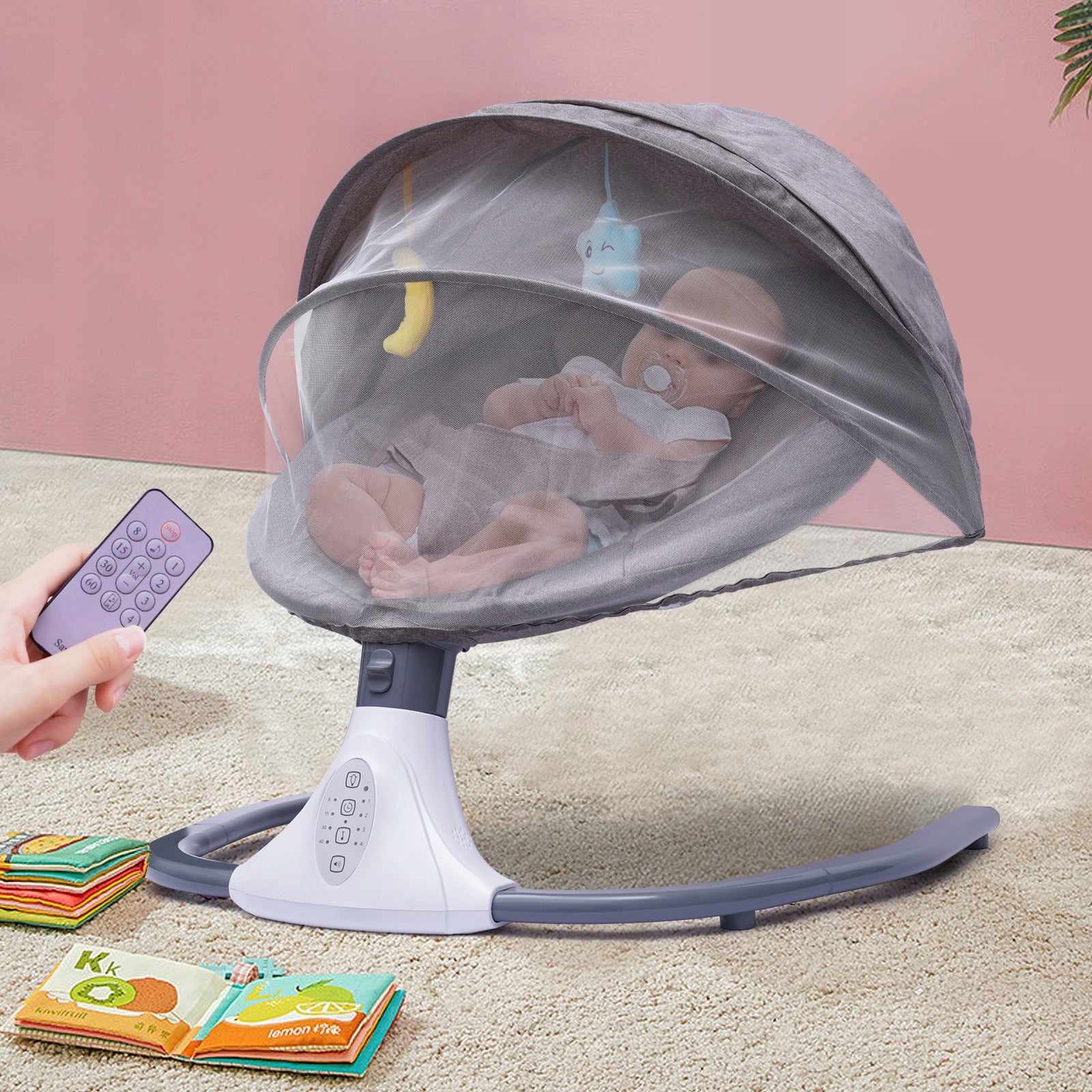 Remote Control Baby Rocker 0-18 Months 20kg 4 Swing Modes Bluetooth Manufacturer code qc8127