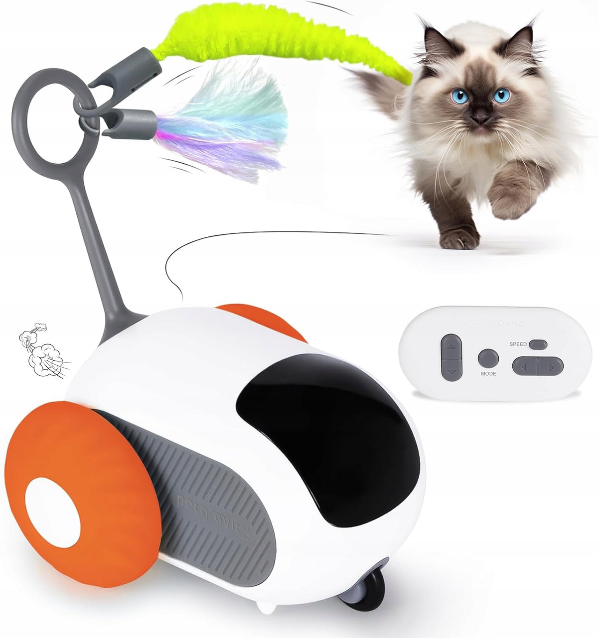 Remote Control Smart Electric Cat Toy Car Interactive Cat Toy USB Recharge