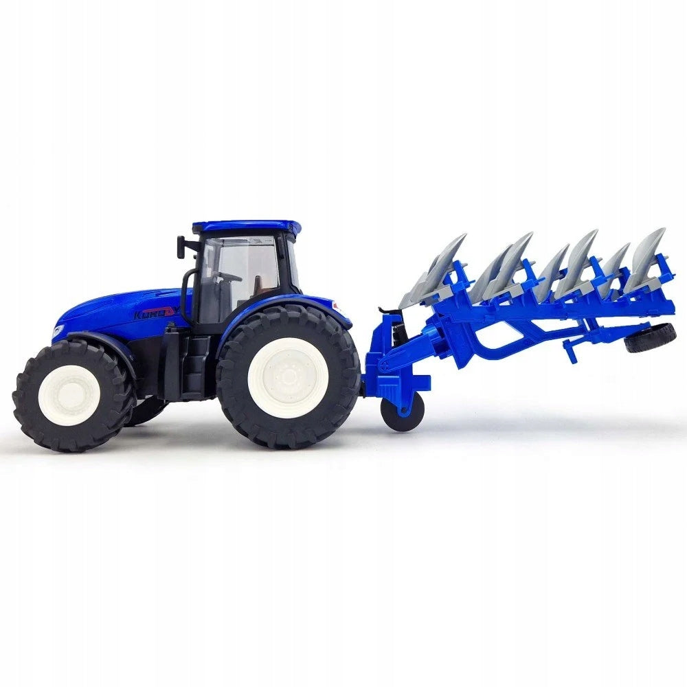Remote Controlled Blue Tractor with Plough Toy for Small Farmers Brand no brand