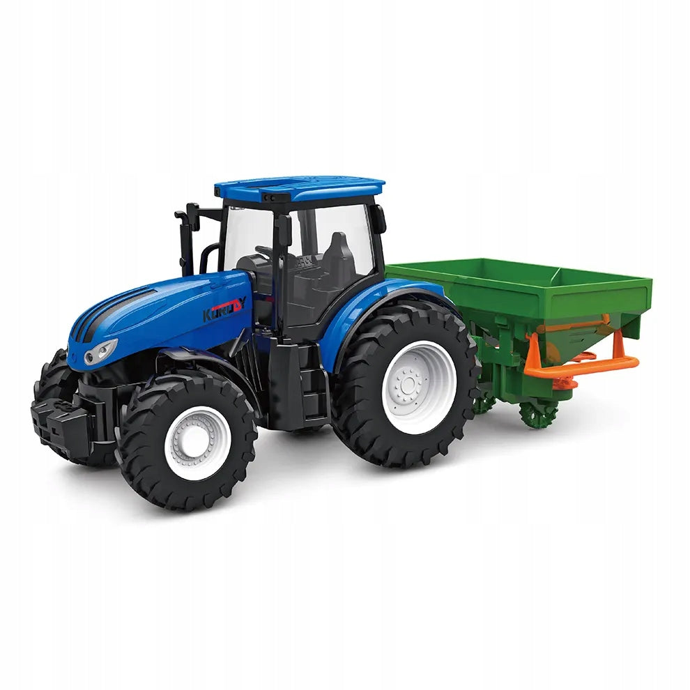 Remote Controlled Blue Tractor with Seeder Fun for Small Farmers Kid's age 3＋ years