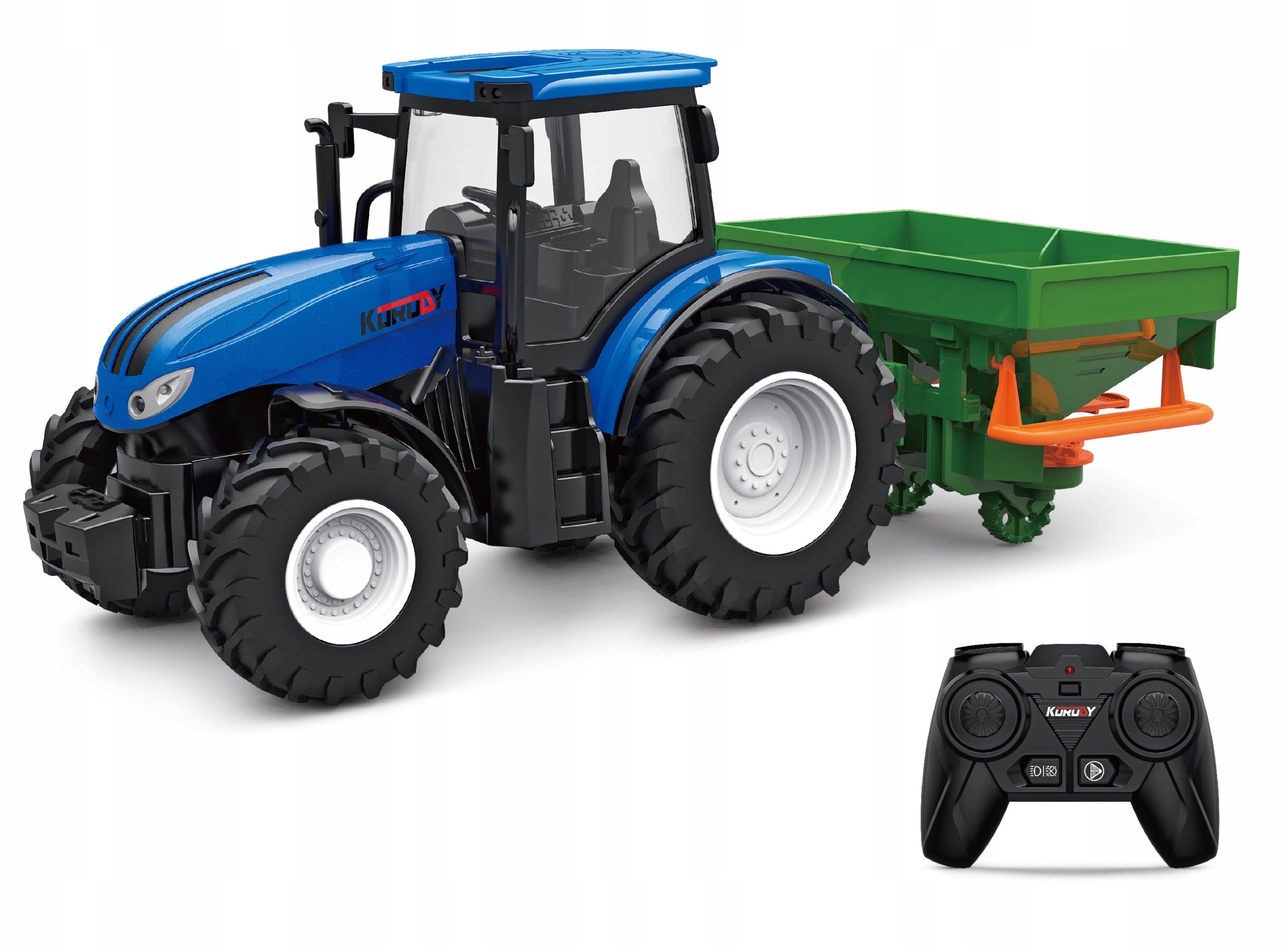 Remote Controlled Blue Tractor with Seeder Fun for Small Farmers