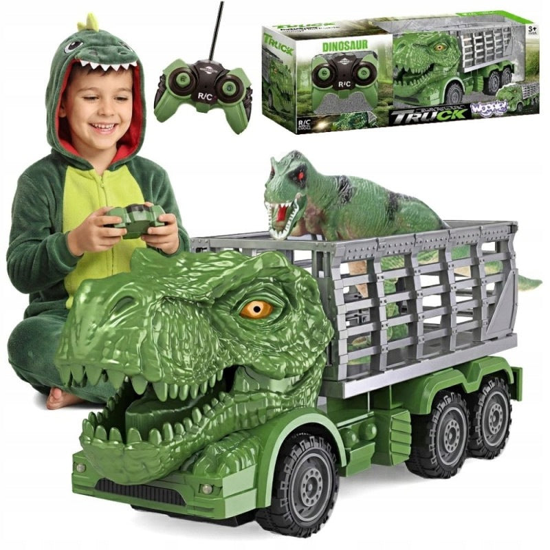 Remote Controlled Car RC Dinosaur Green + Figurine WOOPIE
