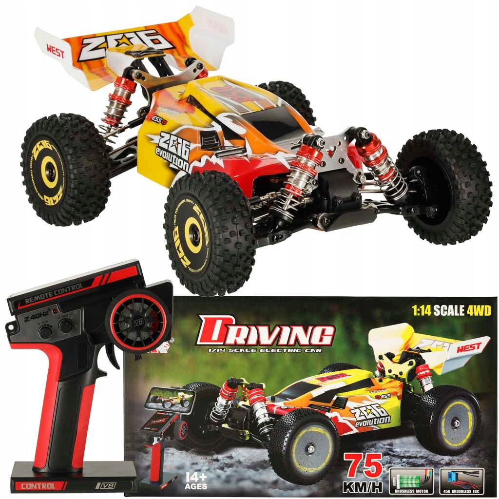 Remote Controlled Car WLTOYS 144010 Auto RC 4x4 BRUSHLESS 75km/h