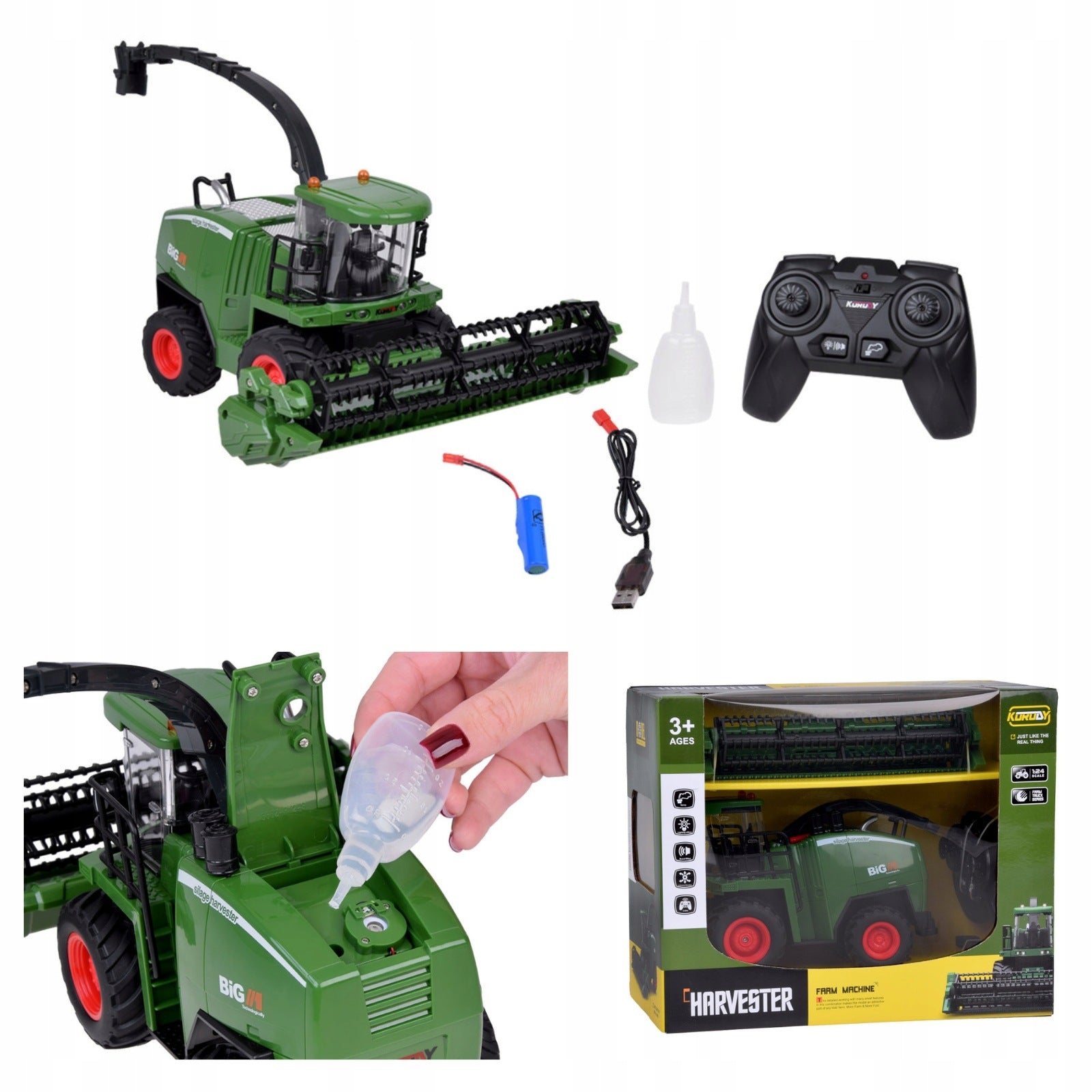 Remote Controlled Combine Harvester Smoke Light Sounds RC0603