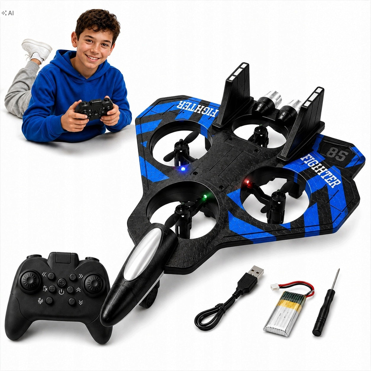 Remote Controlled Drone Jet For Remote Control Flying 2,4Ghz Rotation 360