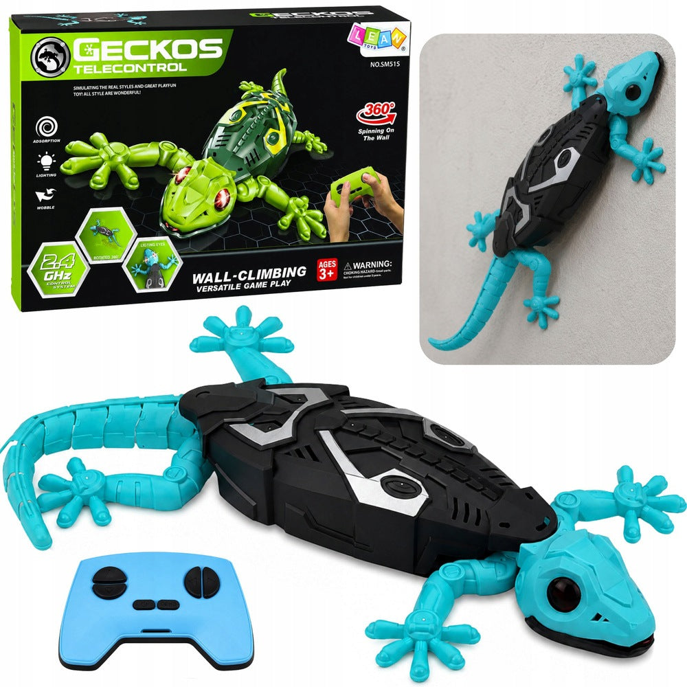 Remote Controlled Gecko RC Lizard Walks On Wall 360° Blue