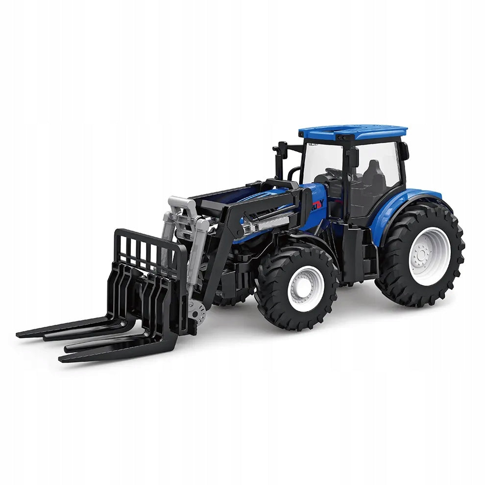 Remote Controlled Large Blue Tractor with Forks Toy Small Farmer Kid's age 3＋ years