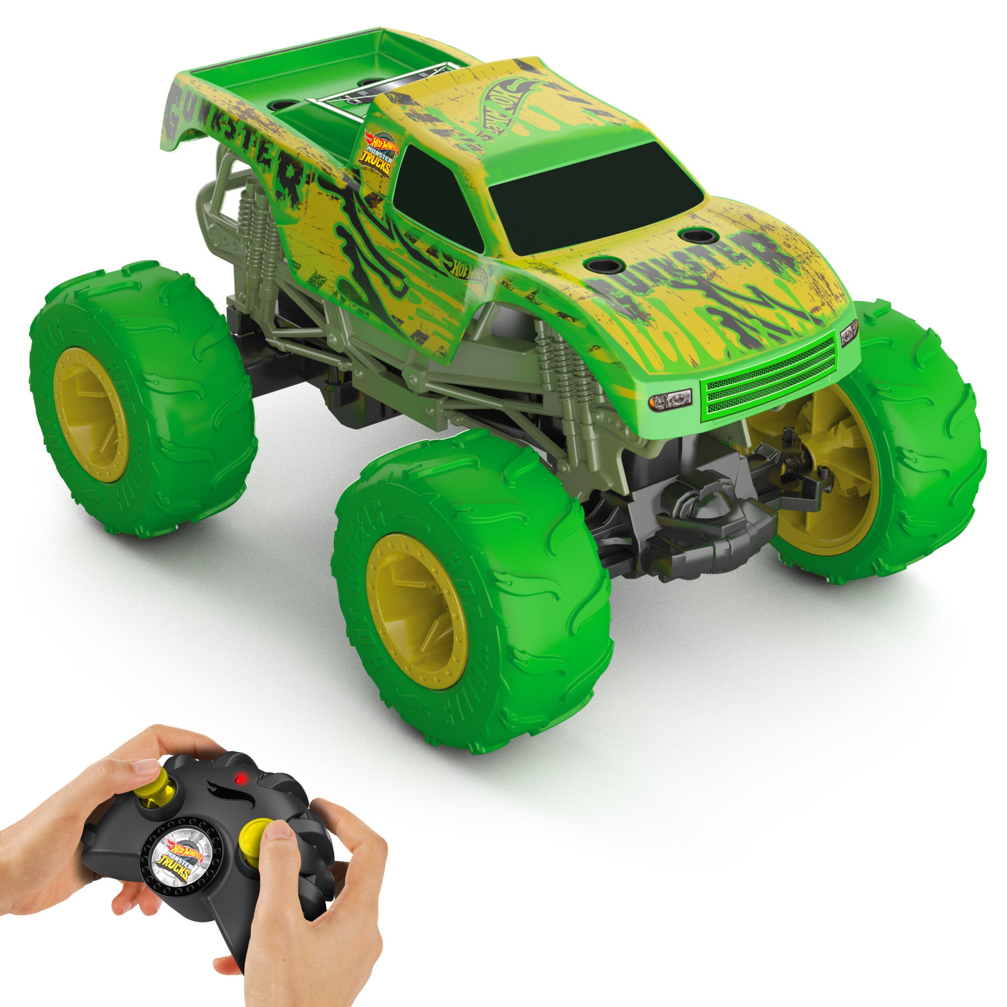 Remote Controlled Monster Truck Hot Wheels Gunkster Glowing in the Dark