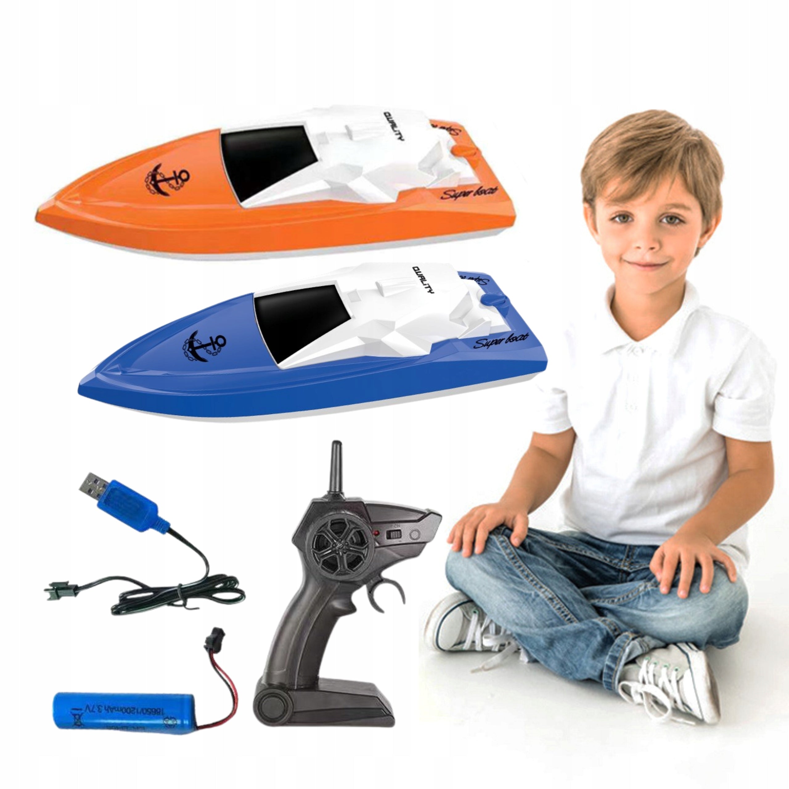 Remote Controlled Motorboat Boat Scale 1:48 Floating Over Water Rechargeable Packaging status original