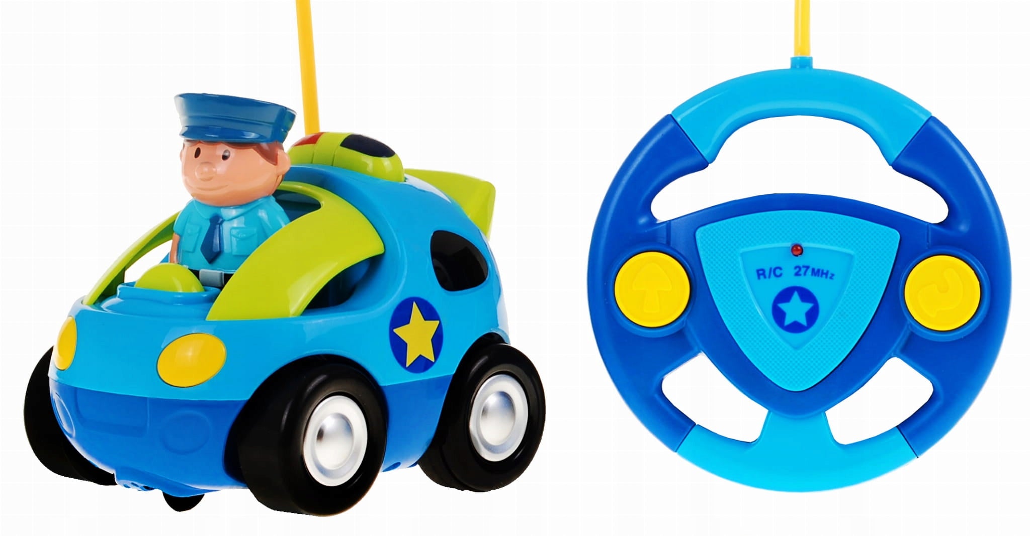 Remote Controlled Police Car for Kids 3+ Remote Control Steering Wheel Packaging status original