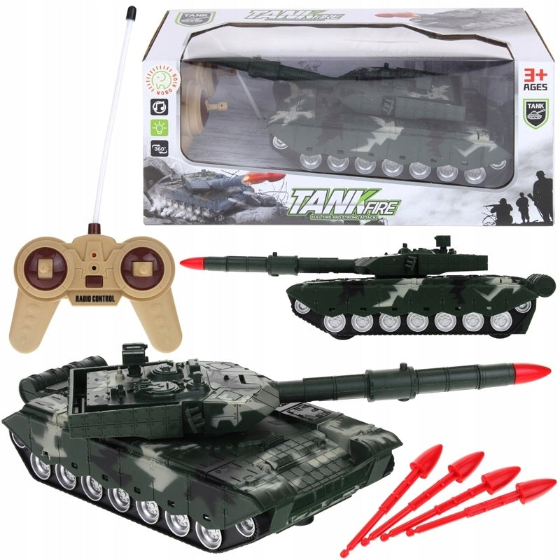 Remote Controlled Tank with Launcher Cannon Tank Light Sound