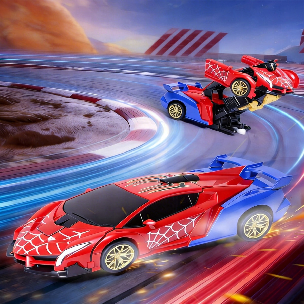 Remote controlled car AUTO SPIDER 2in1 robot360° rotation LED effects Brand no brand