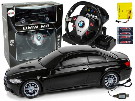 Remote controlled car BMW M3 black 230x100 mm Lean Toys