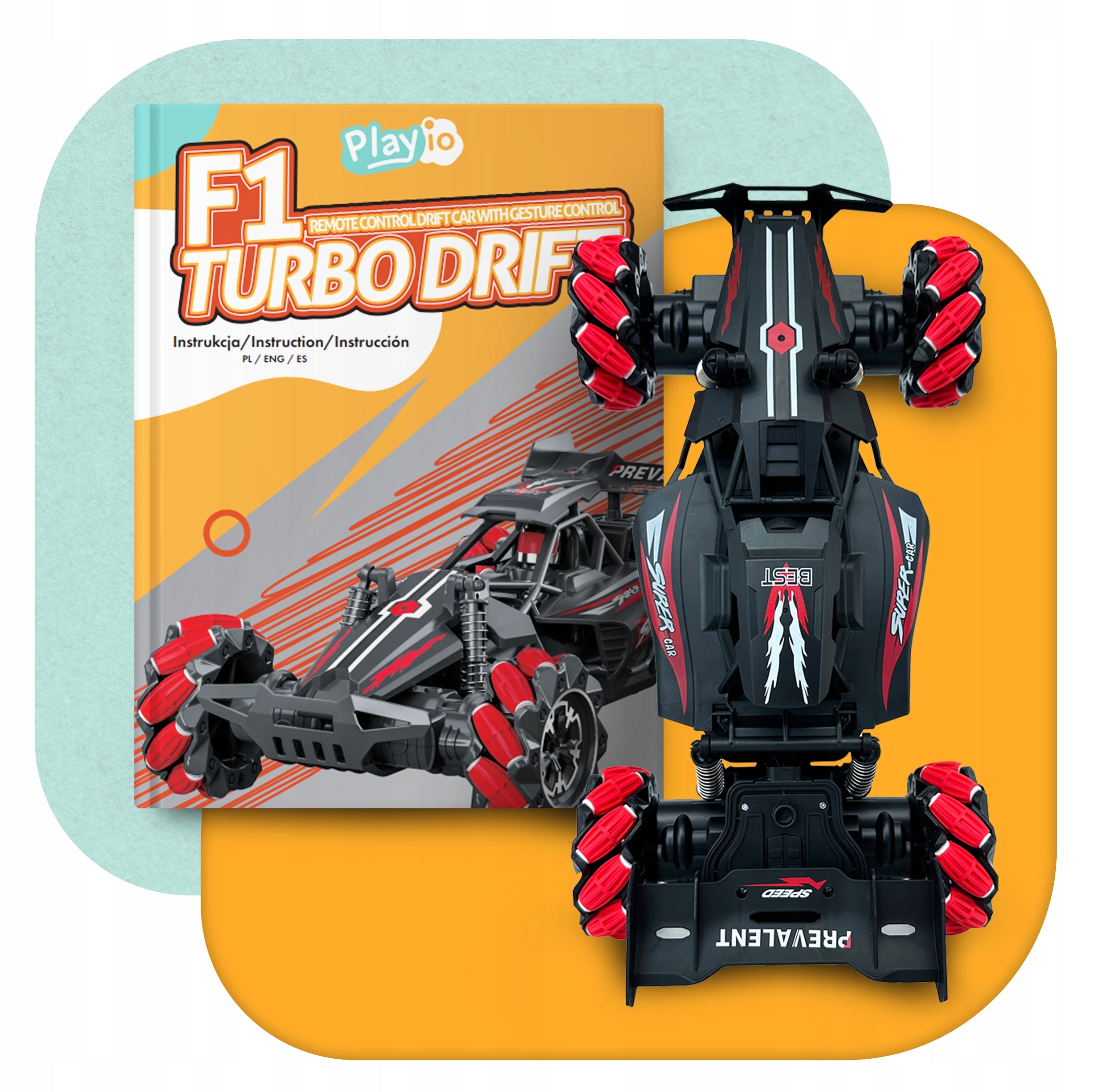 Remote-controlled car with hand gestures LARGE 46 cm auto RC controlled PLAYIO Manufacturer code PLAYIO-F1-V2