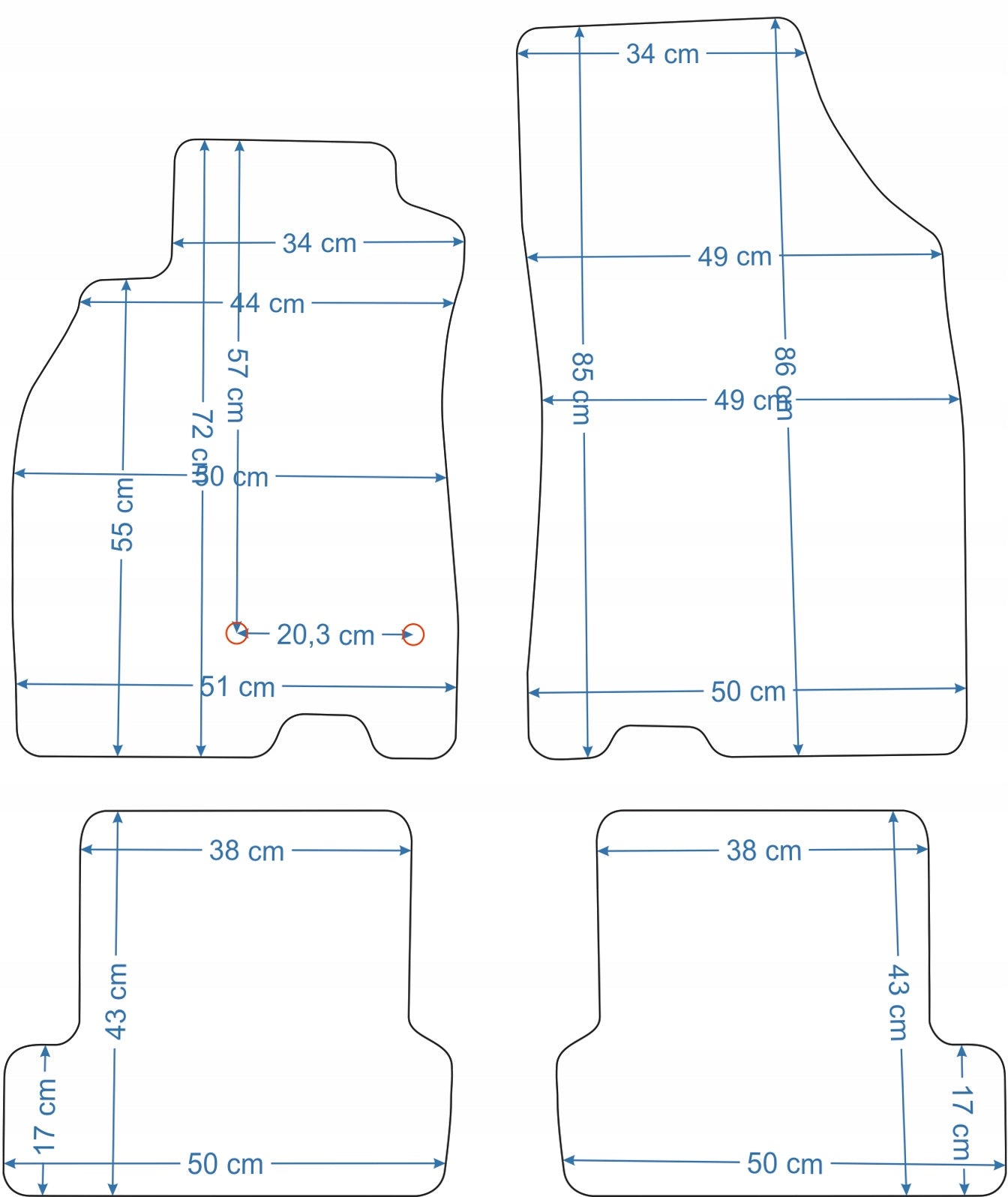 Renault Megane III HB 2008-2015r. Black velour rugs - Silver. Manufacturer Aldos