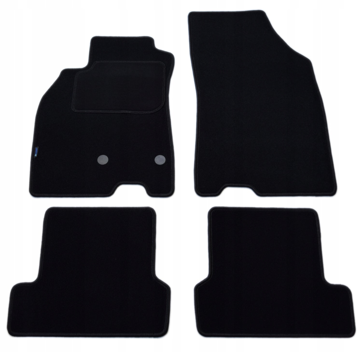Renault Megane III HB 2008-2015r. Black velour rugs - Silver.