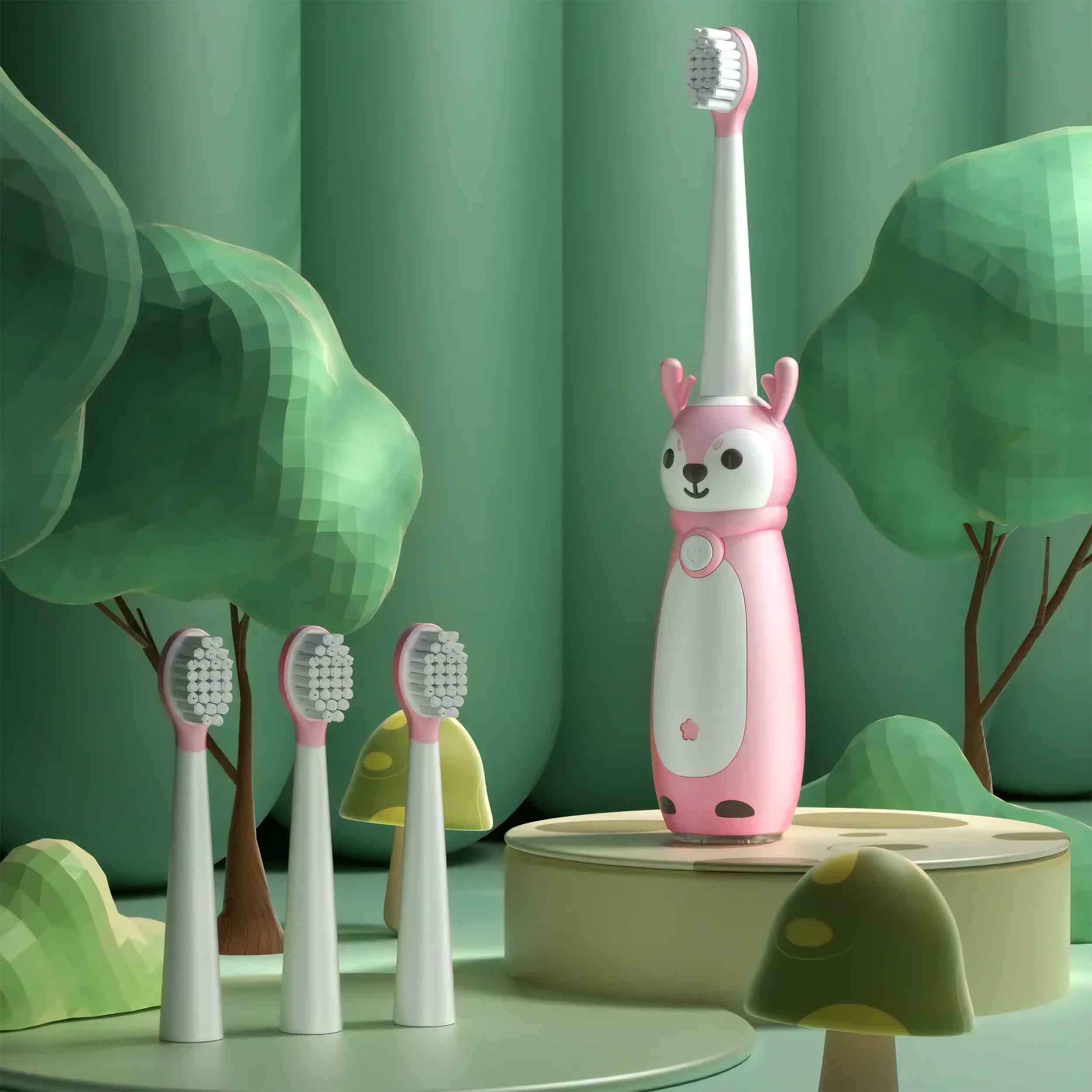 Renew Force sonic toothbrush for children, pink, 3 tips, USB-C Brand Renew Force