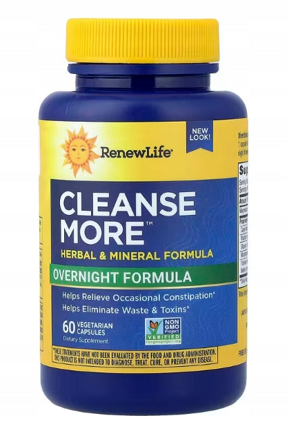 RenewLife Colon Cleanse Intestinal Cleansing Elm Rhubarb Triph Aloe 60k