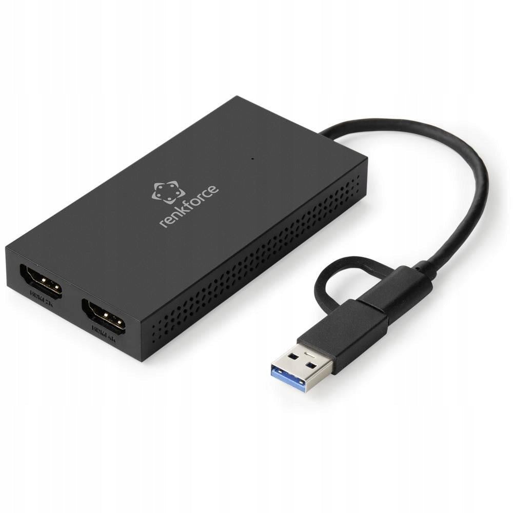 Renkforce USB-C/A 3.0 to Dual HDMI 4K/Full HD Adapter