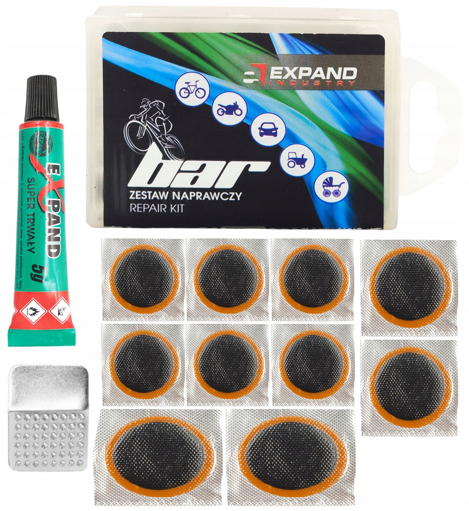 Repair Patch Set EXPAND BAR 10 pcs + glue